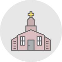 Iglesia línea lleno ligero icono vector