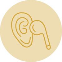 Listen Line Yellow Circle Icon vector