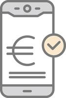 Euro Pay Line Filled Light Icon vector