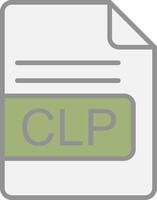 CLP File Format Line Filled Light Icon vector