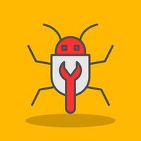 Bug Fixing Filled Shadow Icon vector