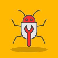 Bug Fixing Filled Shadow Icon vector