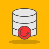 Database Backup Filled Shadow Icon vector