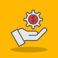 System Hand Filled Shadow Icon vector