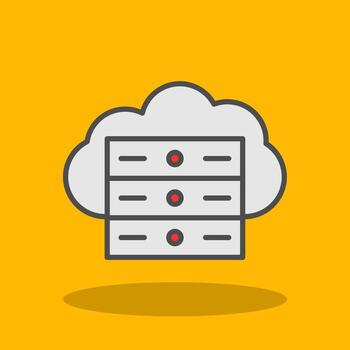 Cloud Server Filled Shadow Icon vector
