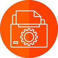 File And Folders Line Red Circle Icon vector