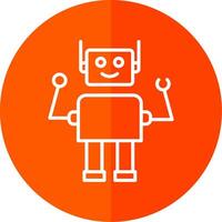 Robot Line Red Circle Icon vector