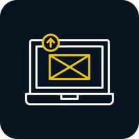 Sending Email Line Red Circle Icon vector