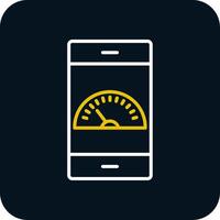 Dashboard Line Red Circle Icon vector