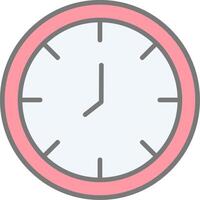 Clock Line Filled Light Icon vector