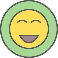 Happy Line Filled Light Icon vector