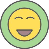 Happy Line Filled Light Icon vector