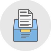 Document File Line Filled Light Icon vector