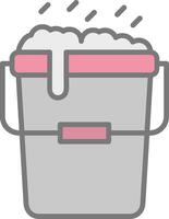 Bucket Line Filled Light Icon vector