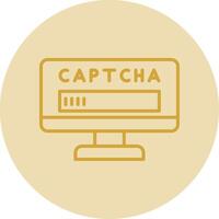 Captcha Line Yellow Circle Icon vector
