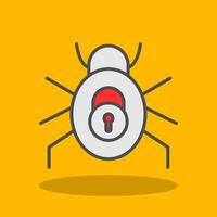 Security Bug Filled Shadow Icon vector