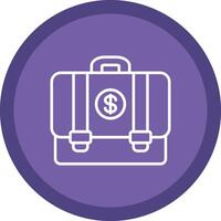 Suitcase Line Multi Circle Icon vector