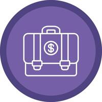 Suitcase Line Multi Circle Icon vector