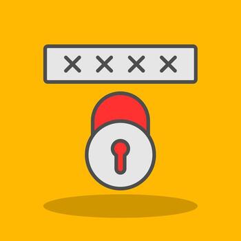 seguridad código lleno sombra icono vector