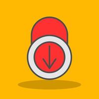 Security Download Filled Shadow Icon vector