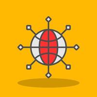 Global Connect Filled Shadow Icon vector