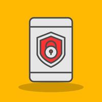 Security mobile Lock Filled Shadow Icon vector