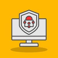 Security Computer Fix Filled Shadow Icon vector