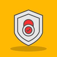 Security Check Filled Shadow Icon vector
