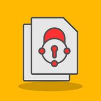 Security File Fix Filled Shadow Icon vector