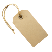 Blank kraft paper tag with a rustic string loop png