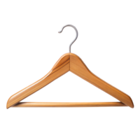 A wooden hanger is displayed against a plain transparent background png