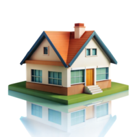 Colorful cartoon-style house model with detailed design png
