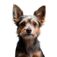 Adorable Yorkshire terrier portrait with alert expression png