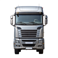 Modern silver truck on a transparent background, front view png