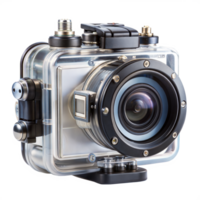 Professional underwater camera in durable waterproof case png