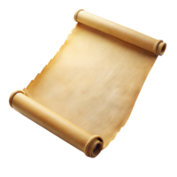 Antique parchment scroll isolated on a clean setup png