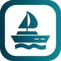 Boat Glyph Gradient Corner Icon vector