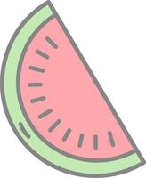 Watermelon Line Filled Light Icon vector