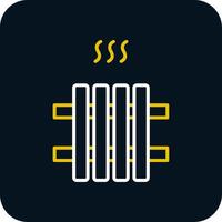 Radiator Line Red Circle Icon vector