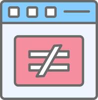 No Equal To Line Filled Light Icon vector