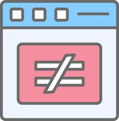 No Equal To Line Filled Light Icon