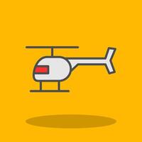 helicóptero lleno sombra icono vector