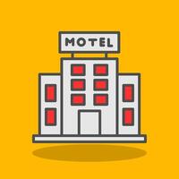 motel lleno sombra icono vector