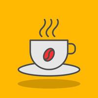 café taza lleno sombra icono vector