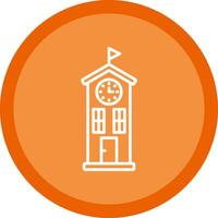 Clock Tower Line Multi Circle Icon vector