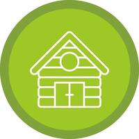 Cabin Line Multi Circle Icon vector