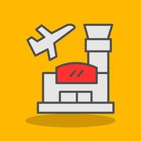Airport Filled Shadow Icon vector