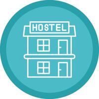 Hostal línea multi circulo icono vector