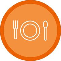 Cutlery Line Multi Circle Icon vector