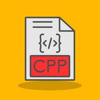 Cpp Filled Shadow Icon vector